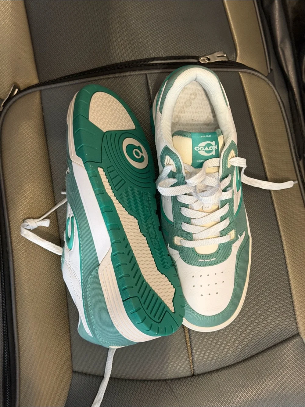Coach Men's Soho Mint Green Suede Sneaker Tennis Shoes Low Top Casual Sz 9 NEW - Picture 2 of 8